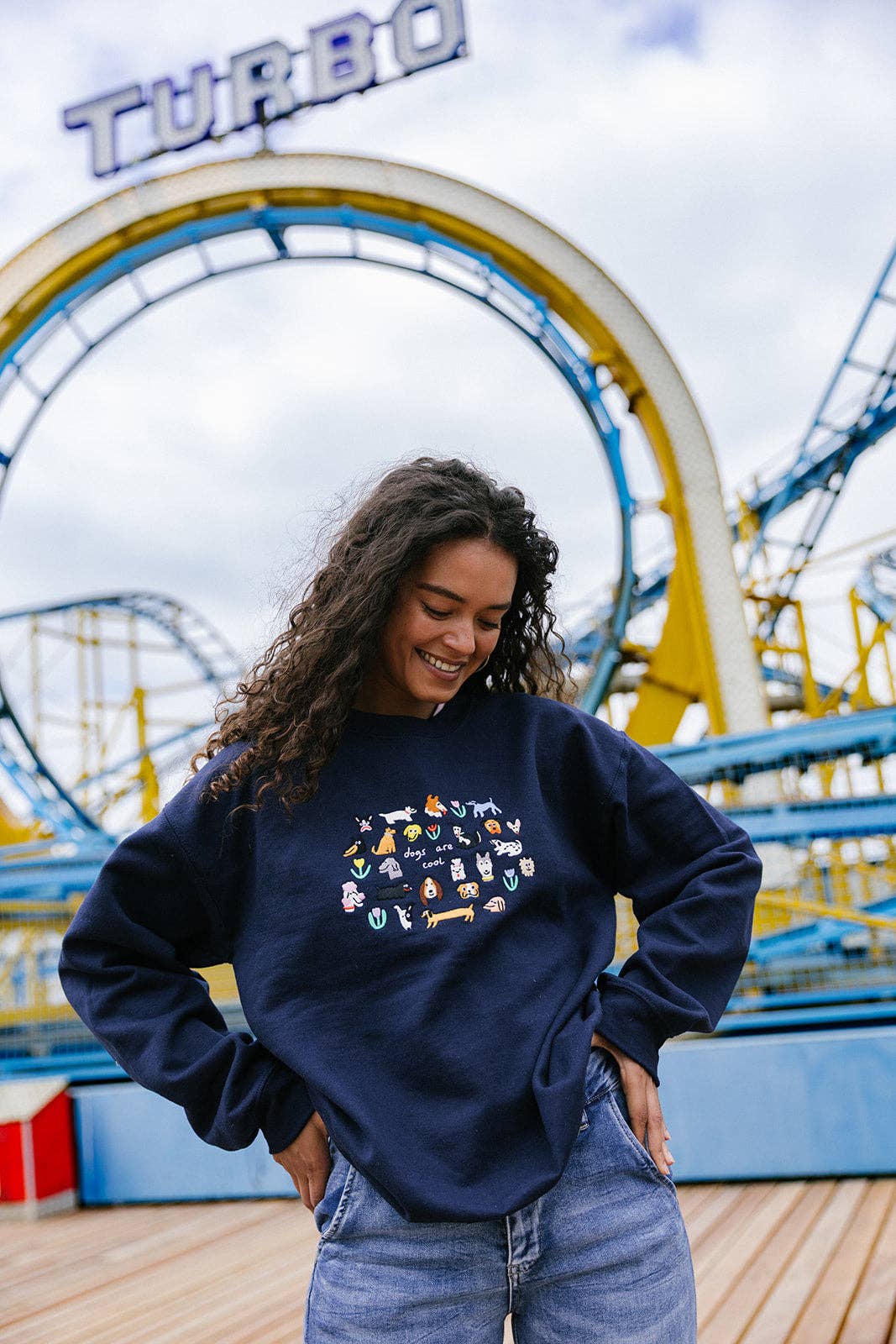 Dogs Are Cool Embroidered Sweatshirt