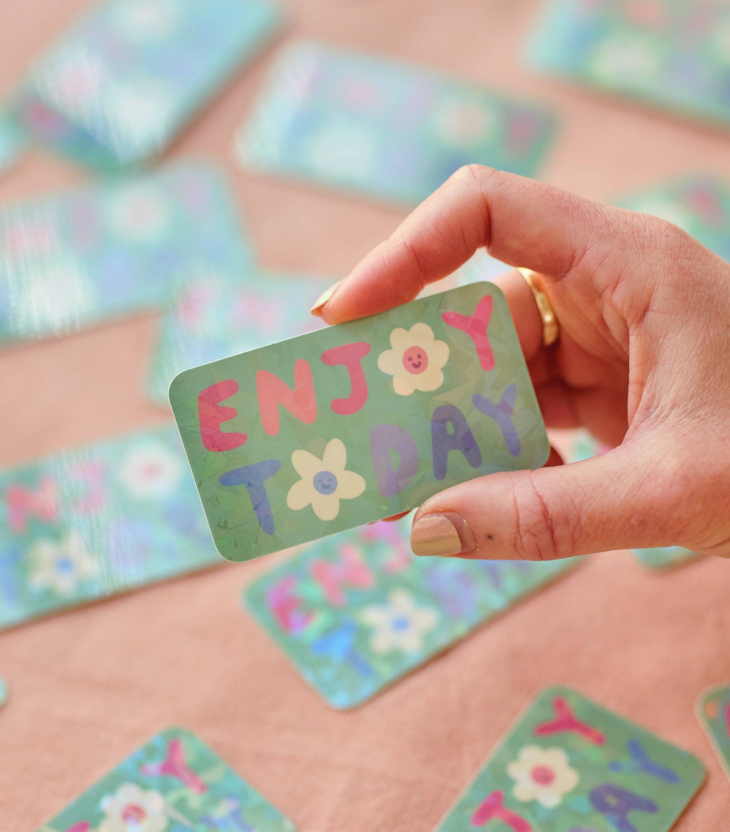 Enjoy Today Holographic Vinyl Sticker