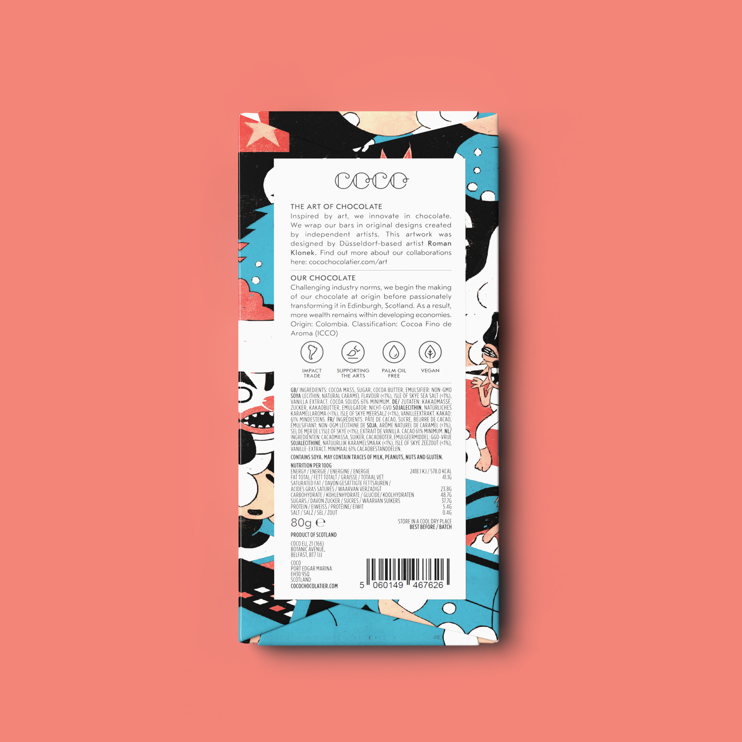 Salted Caramel Dark Chocolate Bar 80g