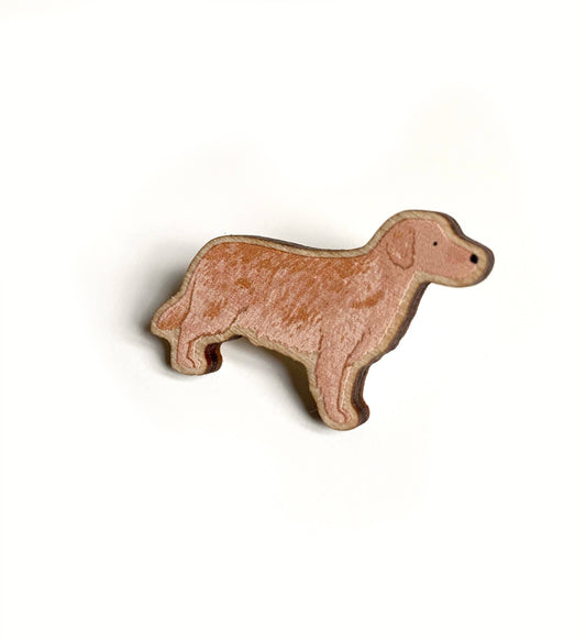 Golden Retriever Wooden Dog Pin - Responsibly Sourced