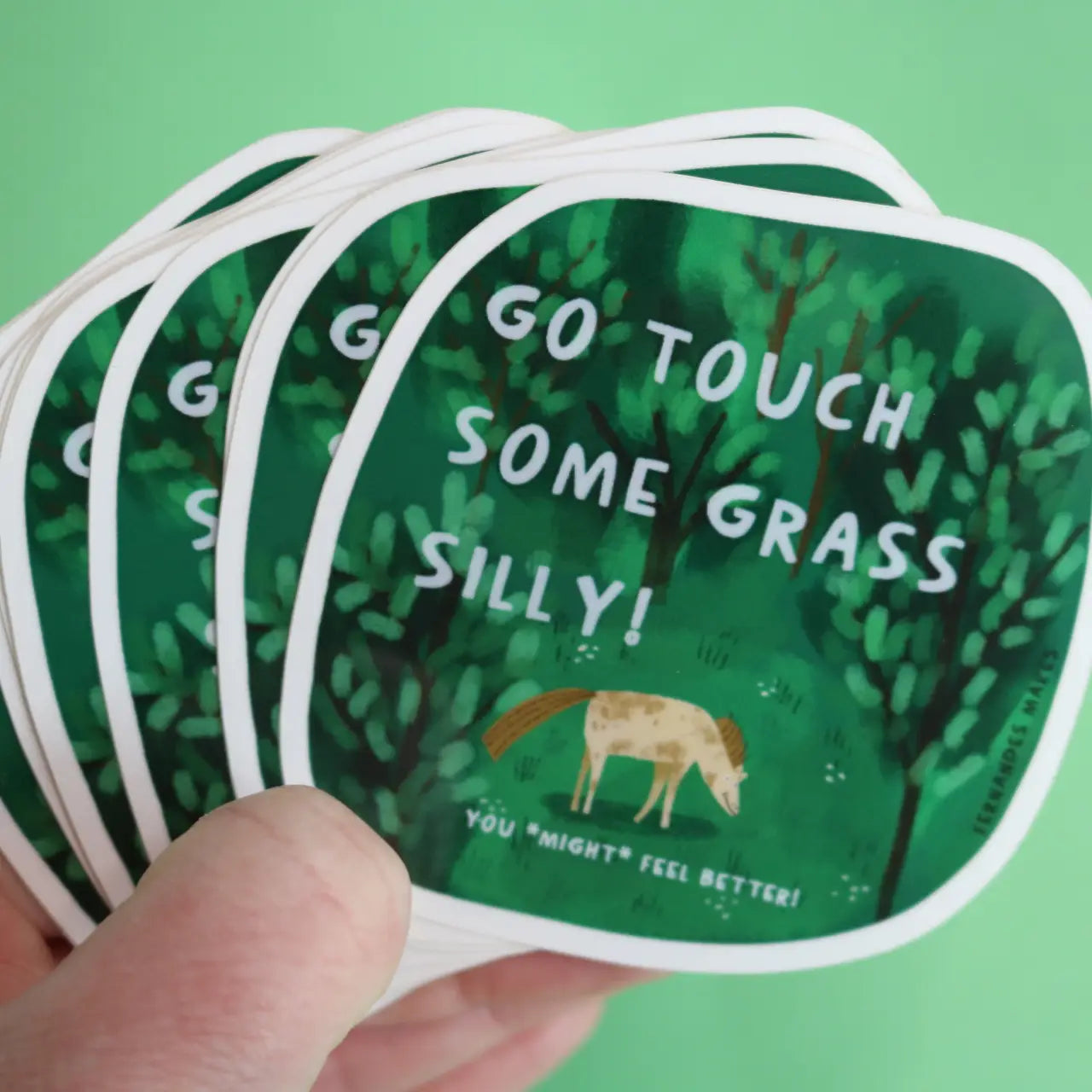 Go Tough Some Grass Silly Sticker