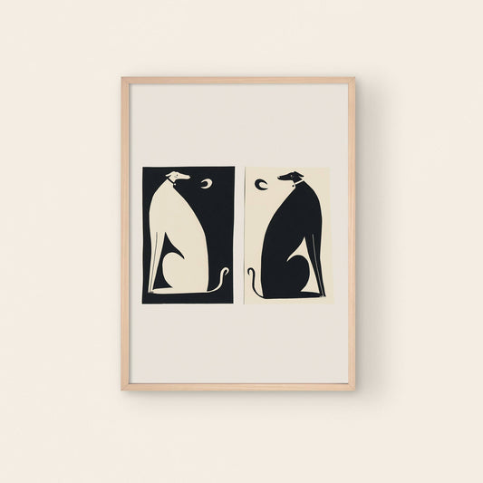Negative / Positive Dogs A3 Art Print