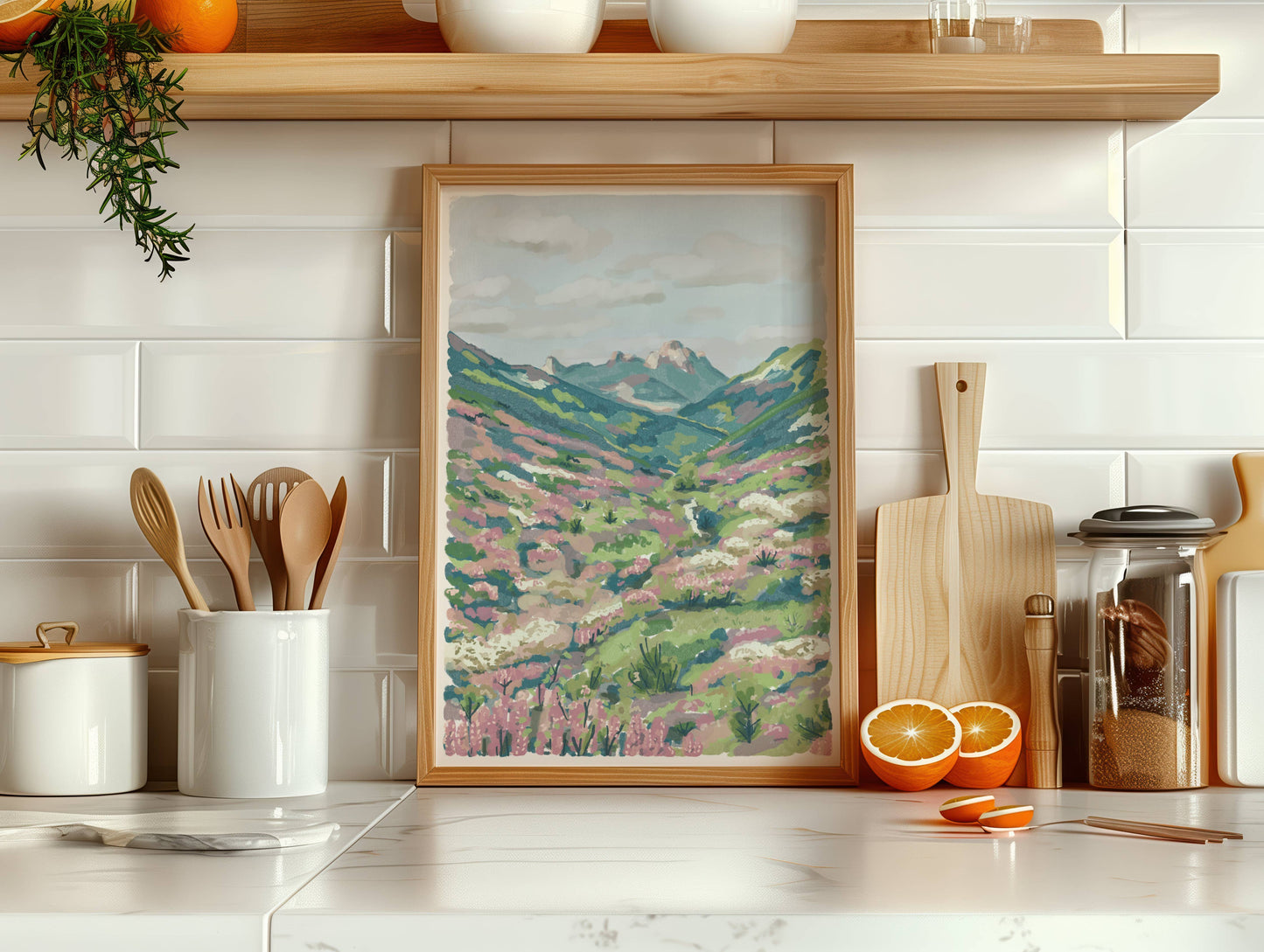 Pastel Mountains A4 Art Print