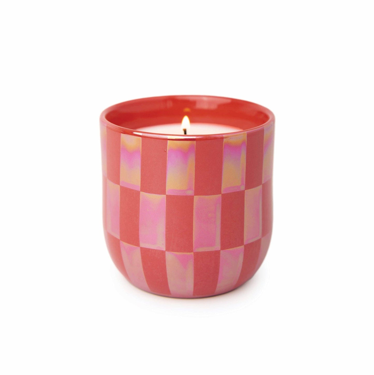 Cactus Flower / Lustre Ceramic Candle - Checks