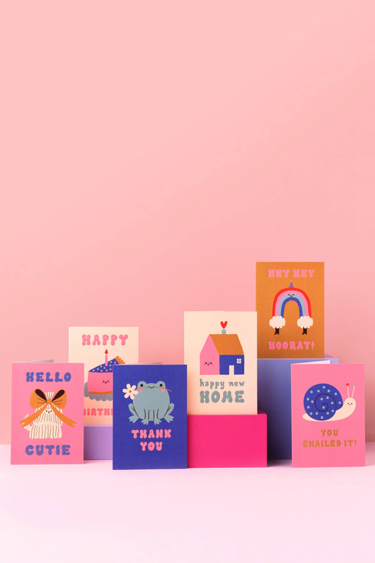 Happy Birthday Pink Cake Greeting Card