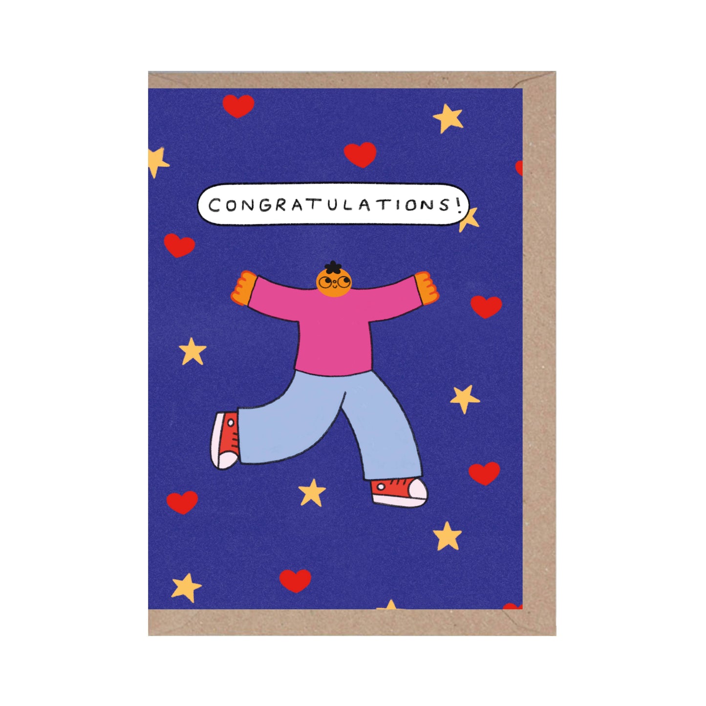 Congratulations Person Jumping Greeting Card
