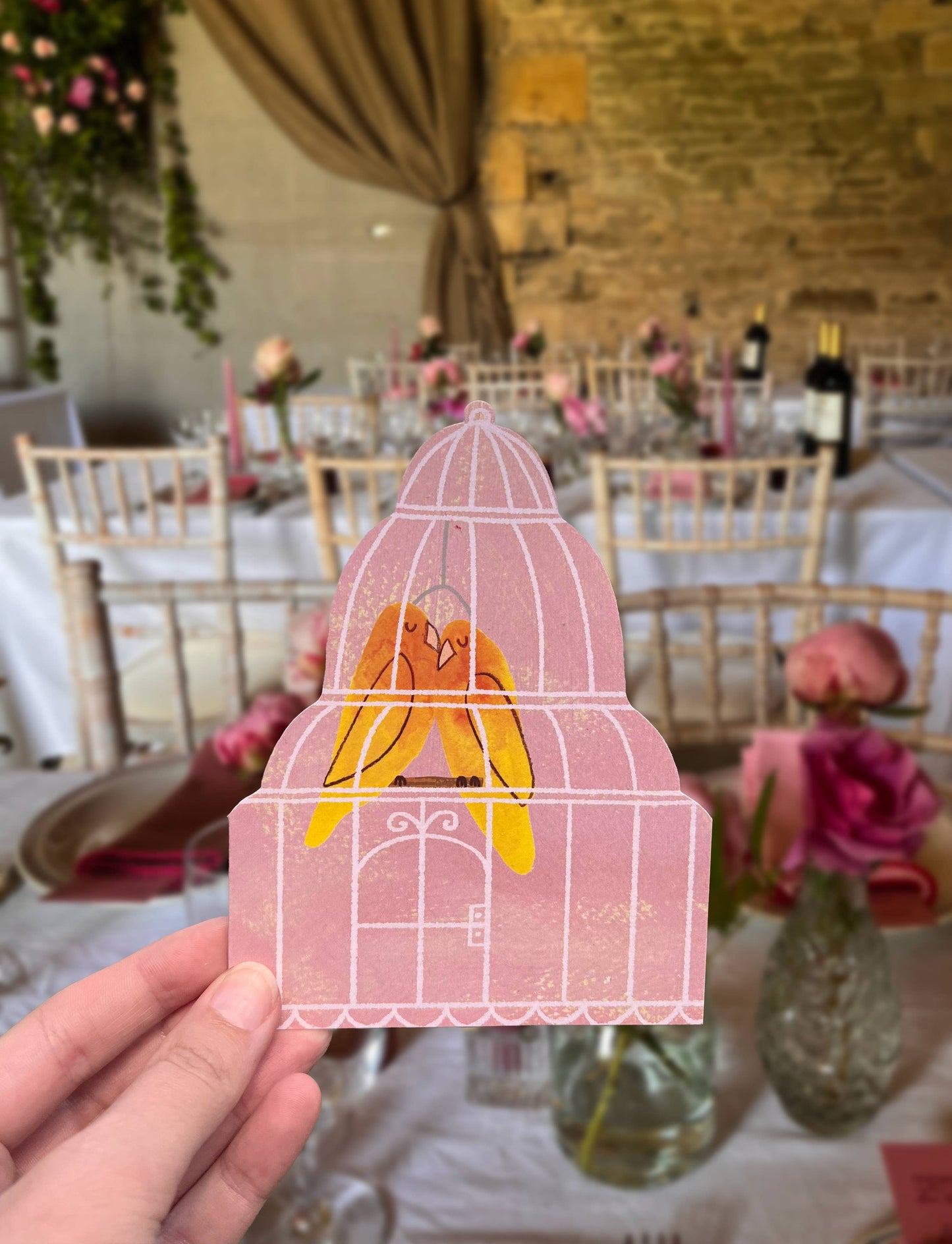 Lovebirds Shaped Greeting Card