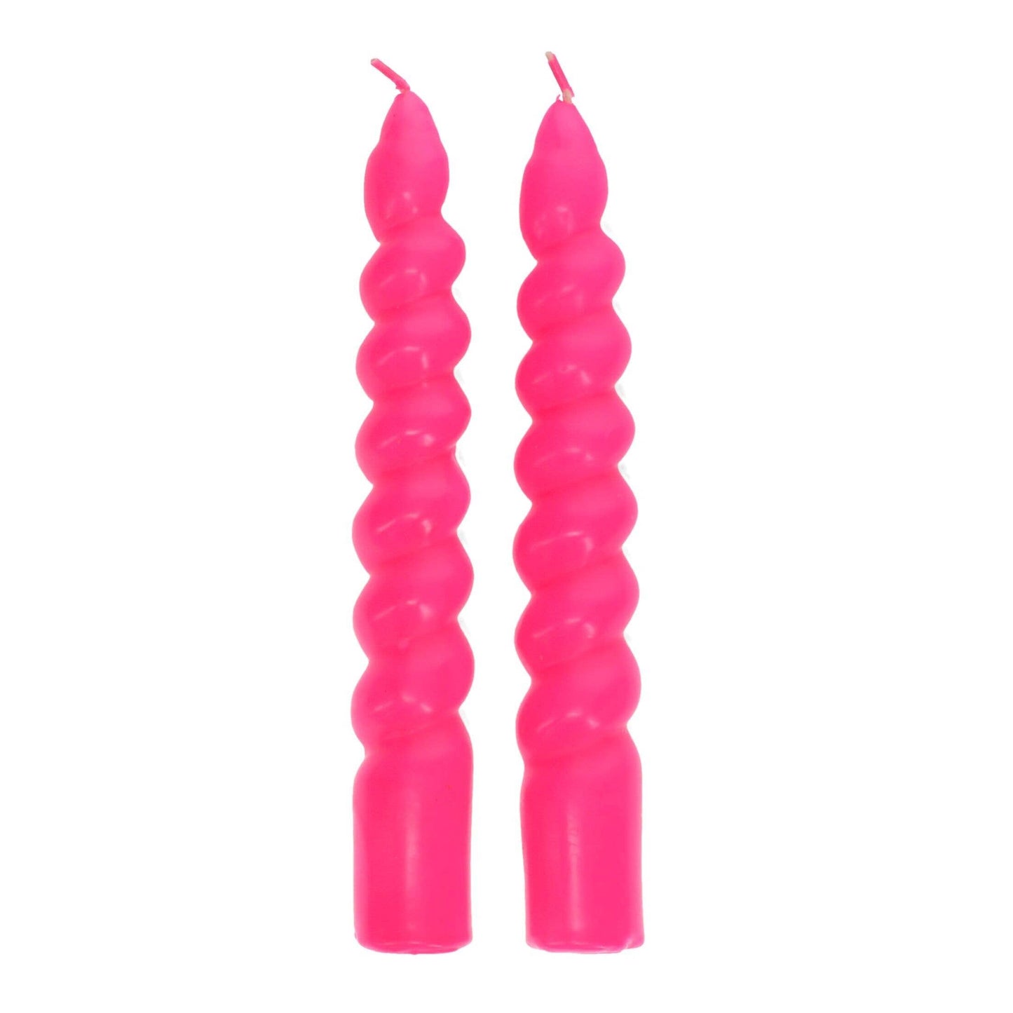 Twisted Candles (Pack of 2) - Bright Pink