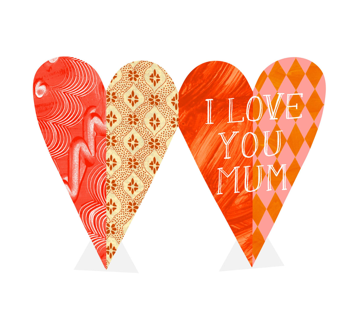 I Love You Mum Heart Greeting Card