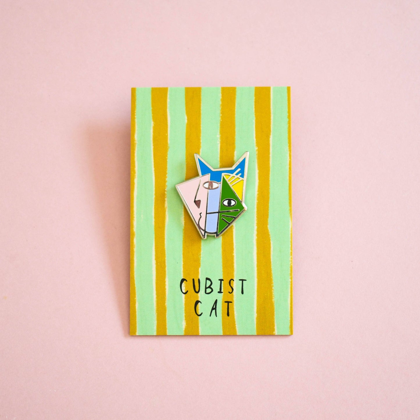 Cubist Cat Art Meowment Pin