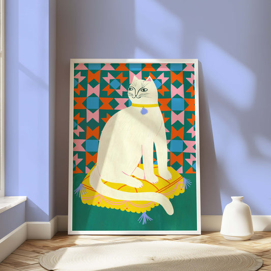 Staffordshire Cat Art Print | Cat Kitty Feline Pet Portrait