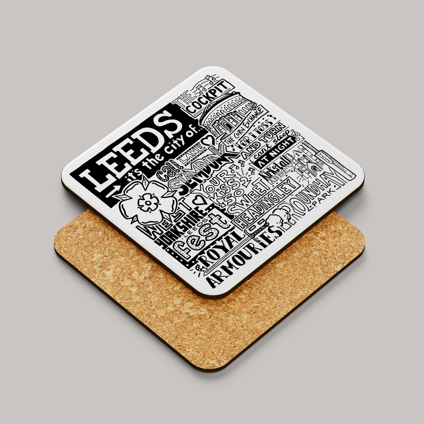 Leeds Landmarks Square Coaster
