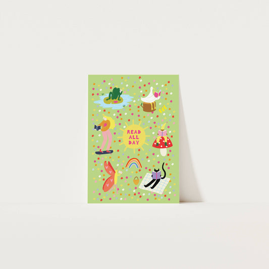 Read All Day Art Print