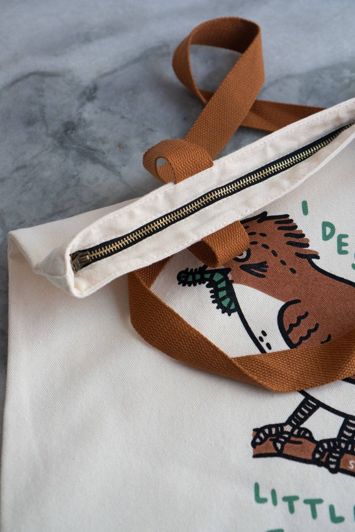 Little Treat Big Zip Tote | Huge Zippered Canvas Tote