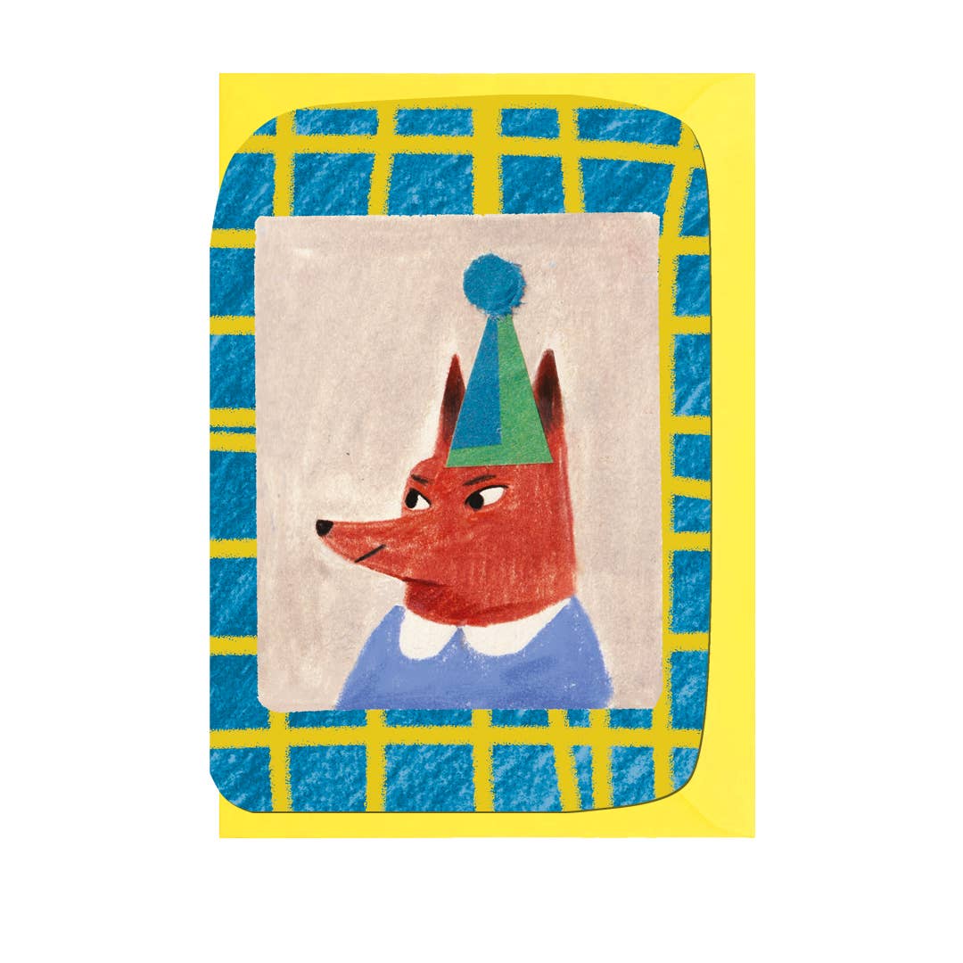 Fox Birthday Hat Greeting Card