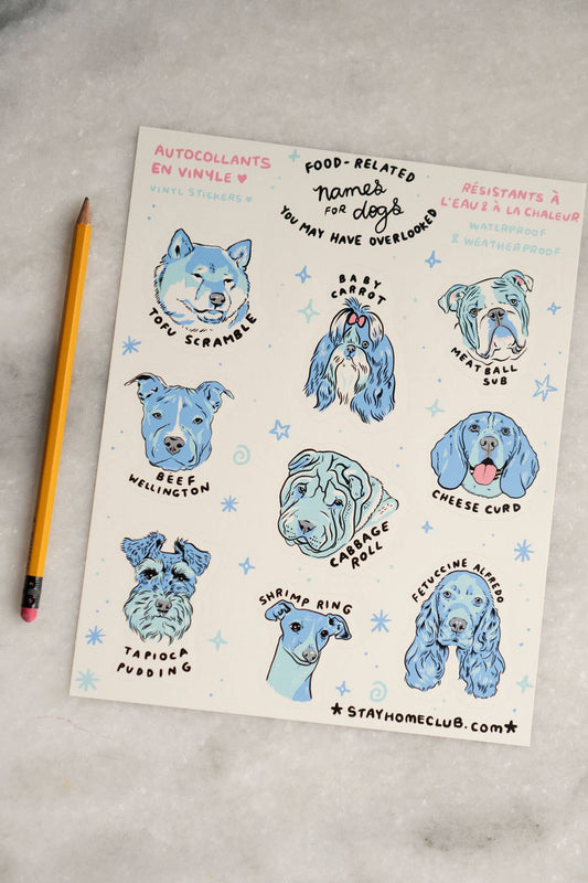 Food Dogs Mega 8" x 10" Vinyl Sticker Sheet