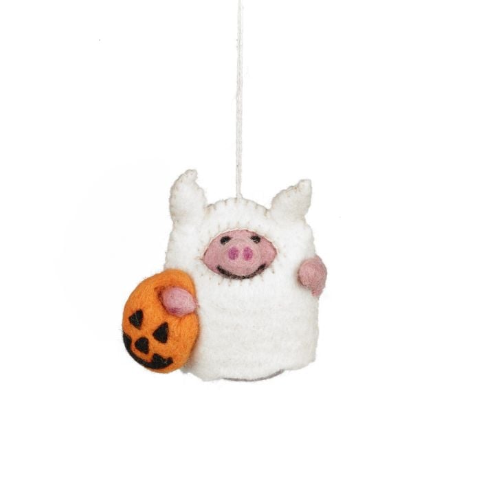 Felt Boo! Pig Halloween Decoration
