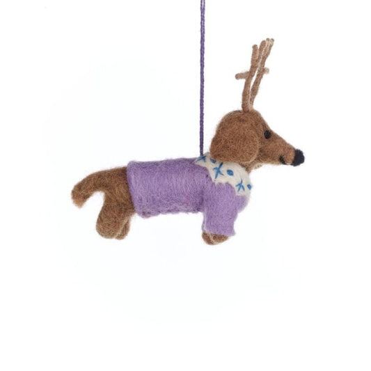 Felt Rudy Dachshund Dog Christmas Decoration