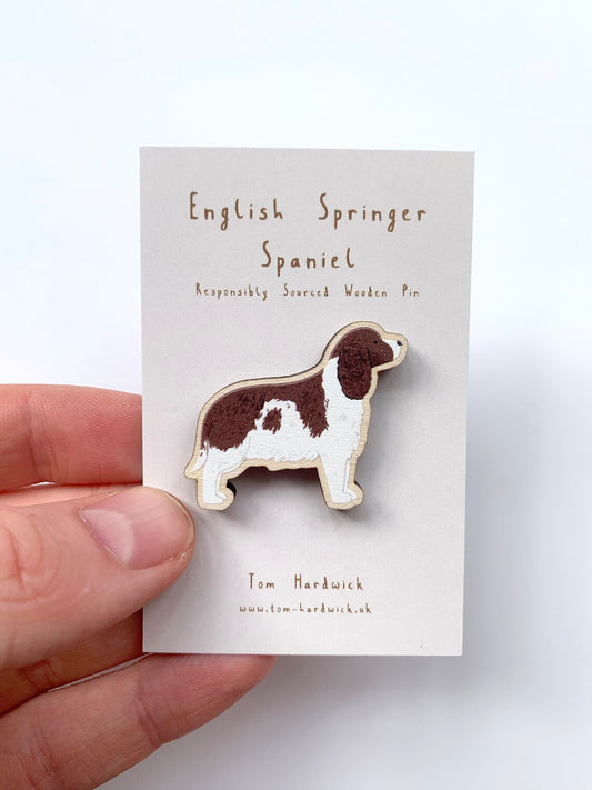 English Springer Spaniel Wooden Dog Pin