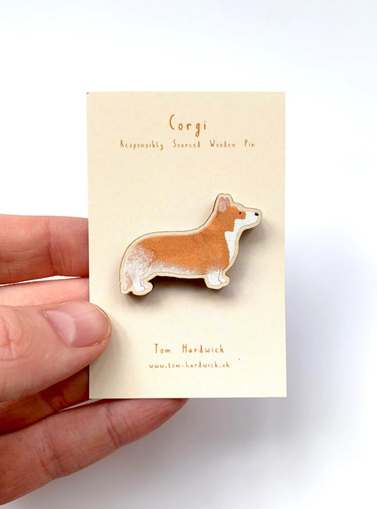 Corgi Wooden Dog Pin