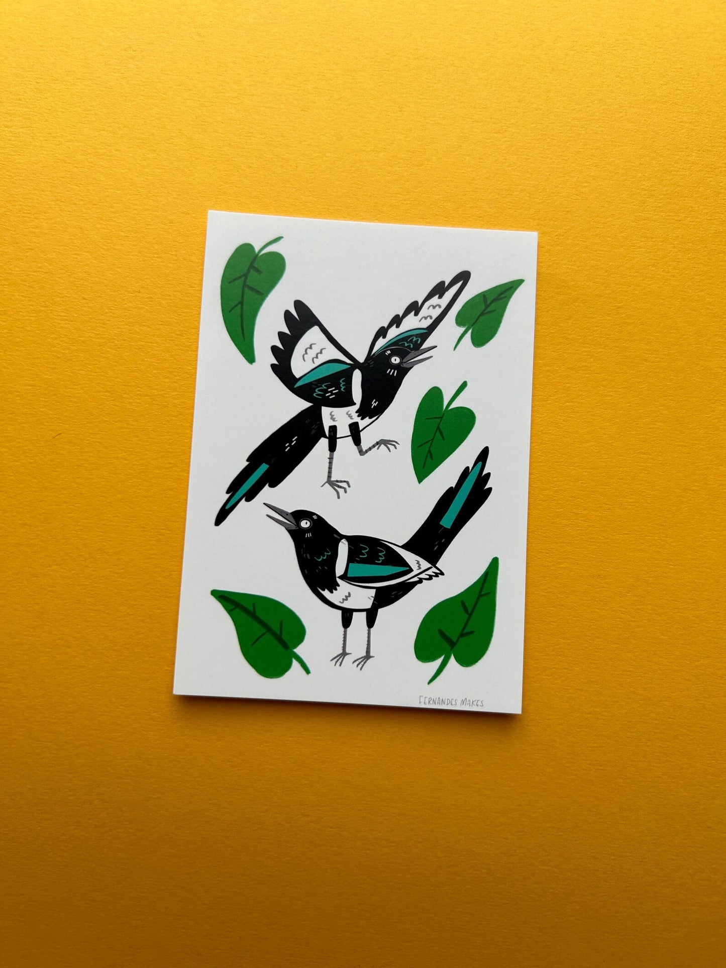 Leafy Magpies - Art Print