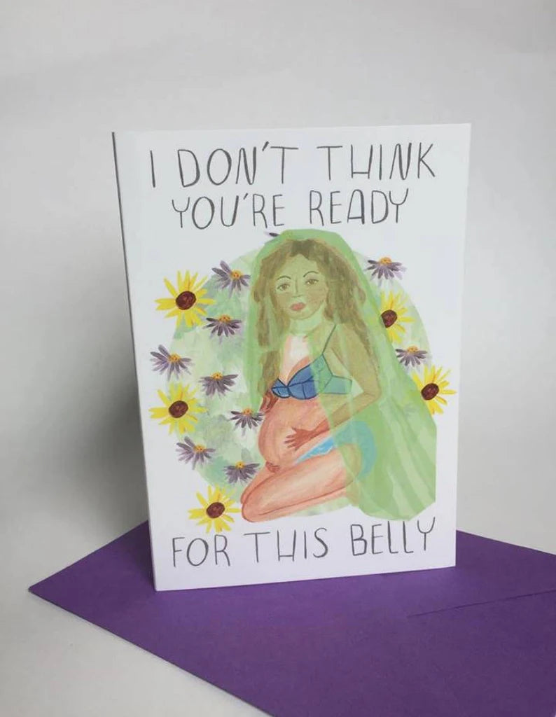 Don't Think You're Ready Beyonce Inspired Baby Greeting Card by Fernandes Makes