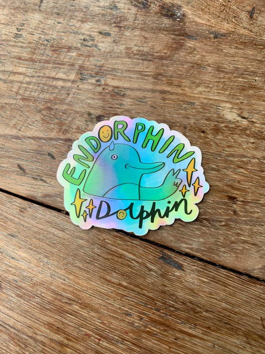 Endorphin Dolphin Holographic Vinyl Sticker
