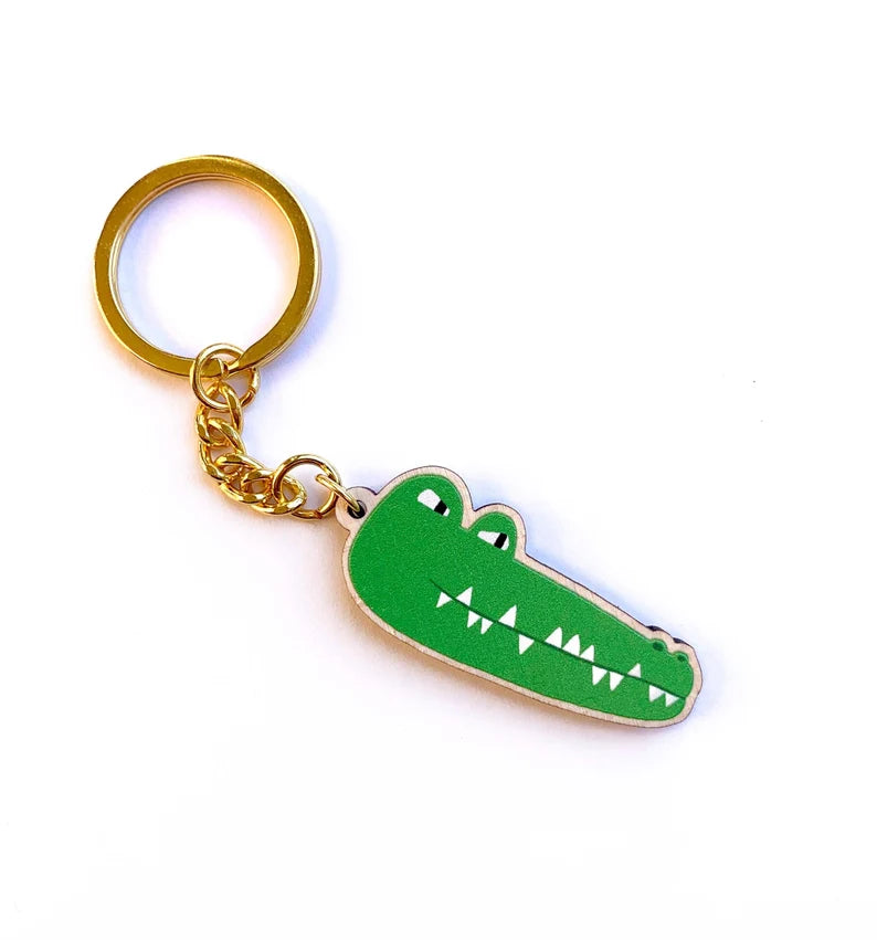 Crocodile Wooden Key Ring