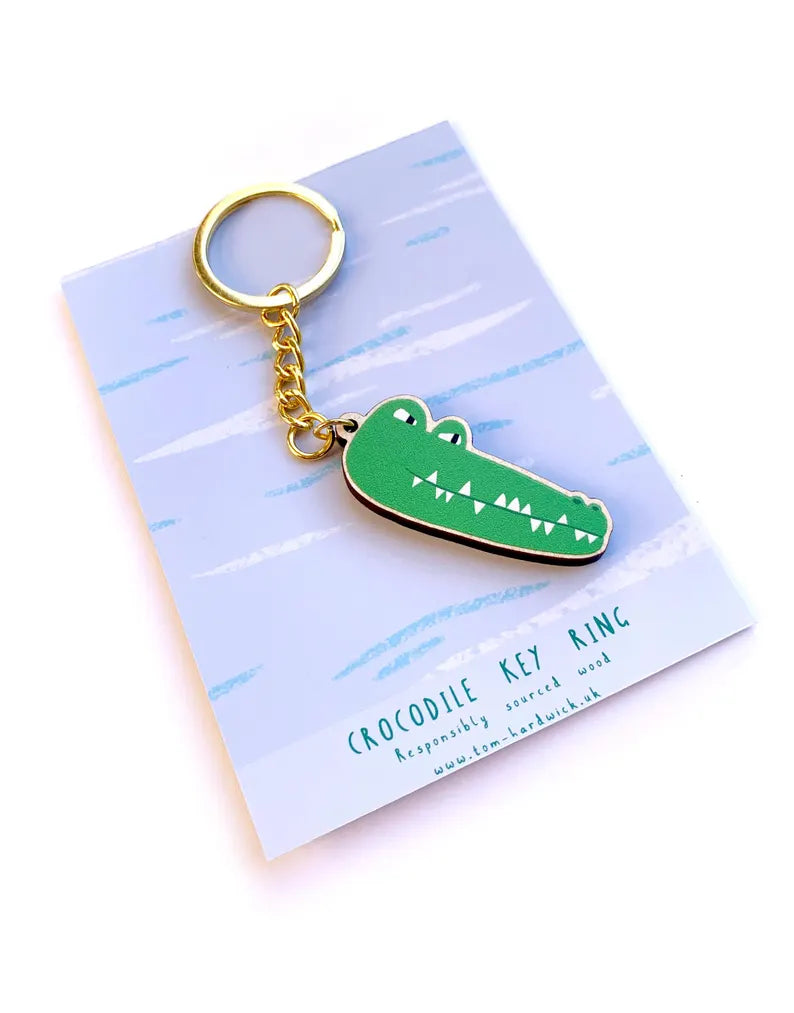 Crocodile Wooden Key Ring