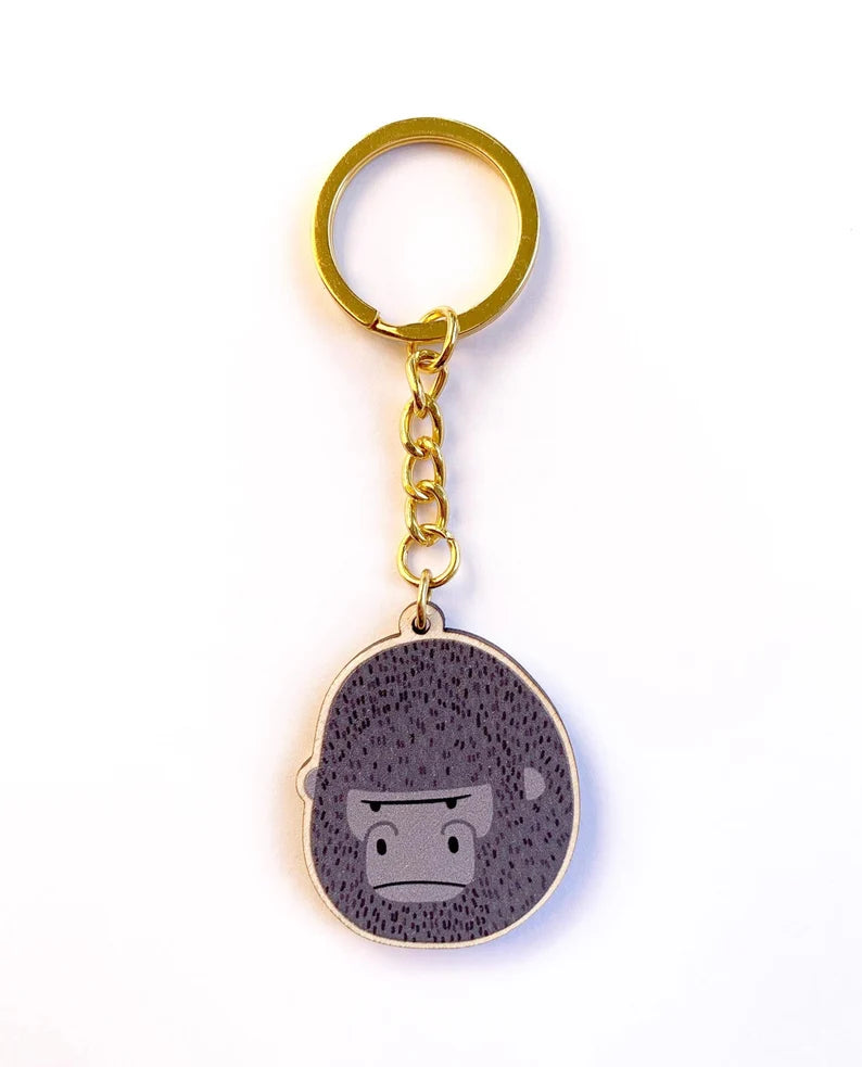 Gorilla Wooden Key Ring