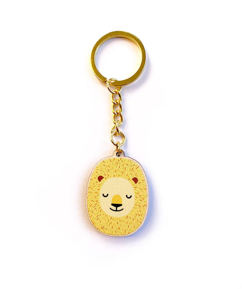 Lion Wooden Key Ring