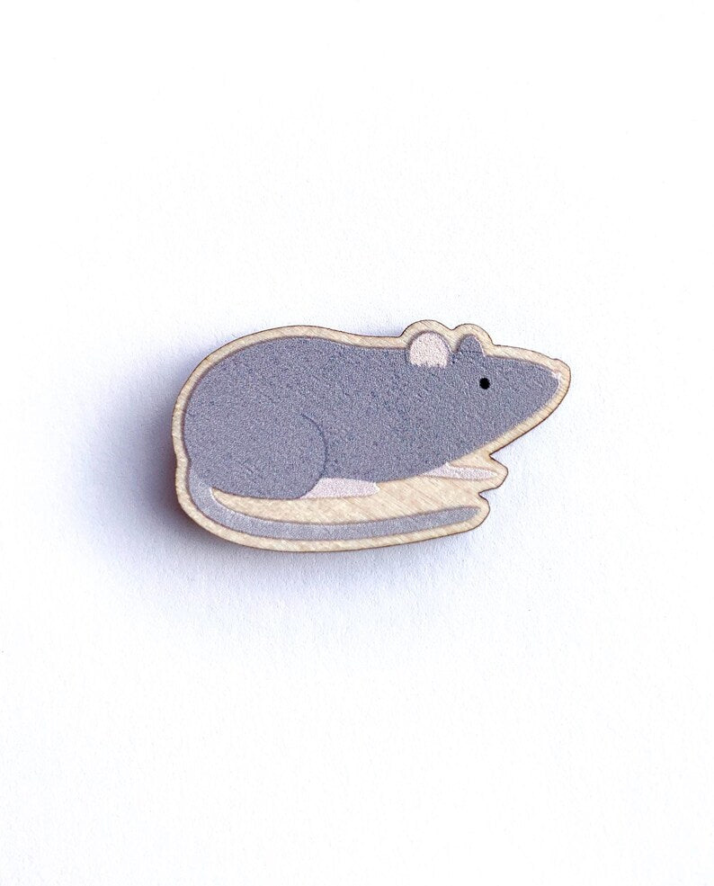 Rat Wooden Pin by Tom Hardwick