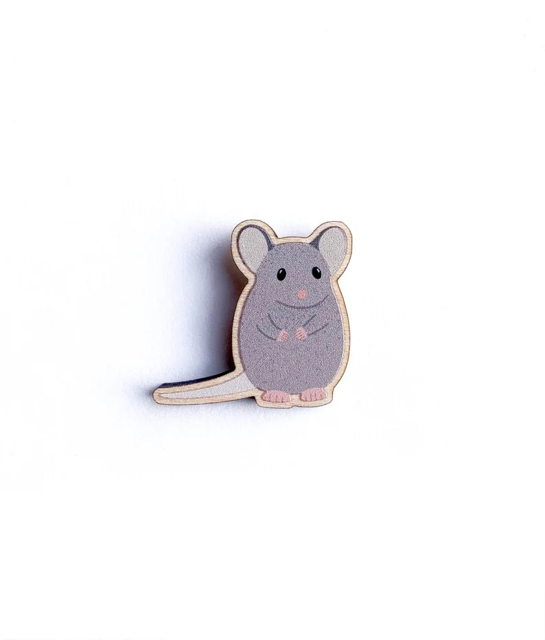Mouse Wooden Pin by Tom Hardwick