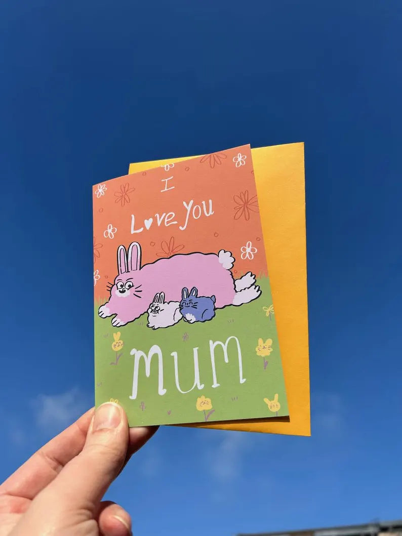 I Love You Mum Rabbits Card by 2Bmcr