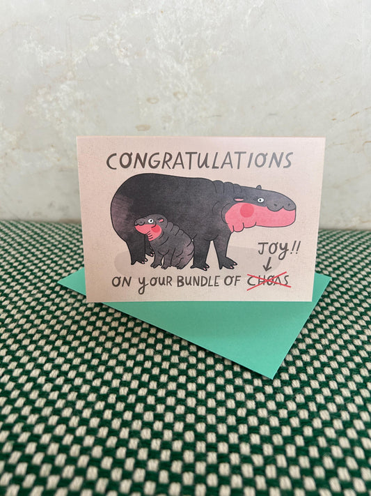Pygmy Hippo Congratulations Greeting Card