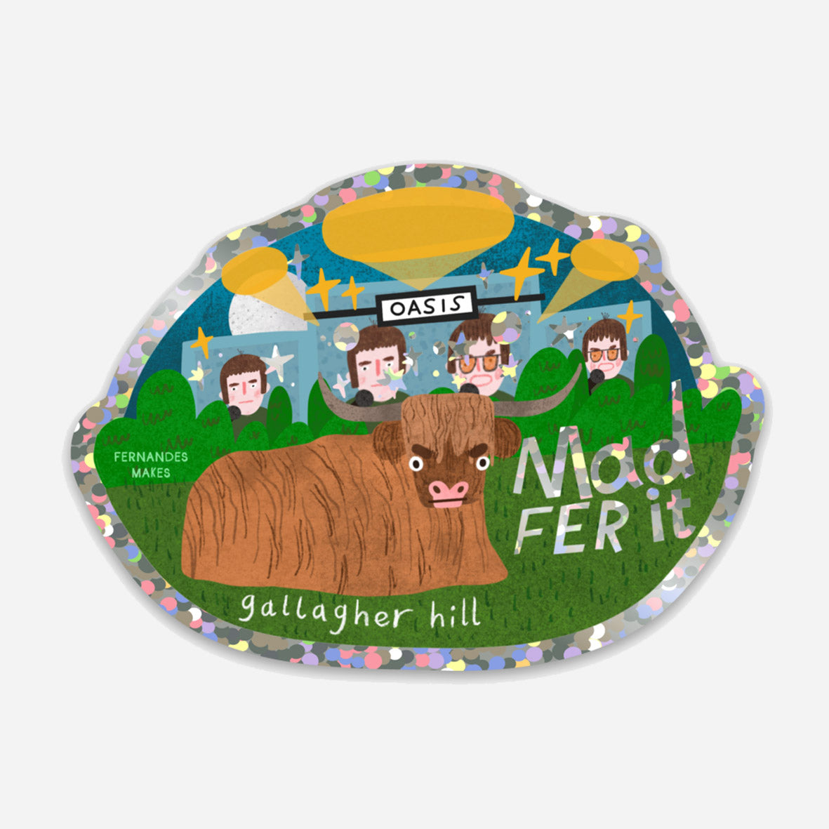 Mad Fer It! Gallagher Hill Glitter Vinyl Sticker