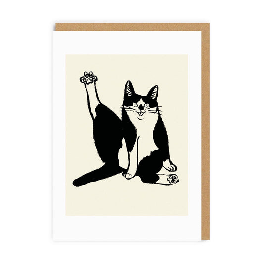 Cat Pose Greeting Card by Ohh Deer
