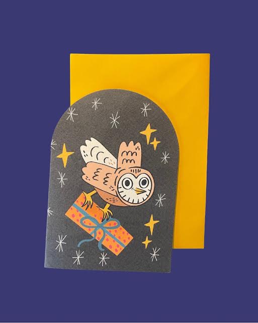 Owl Festive Card by Fernandes Makes