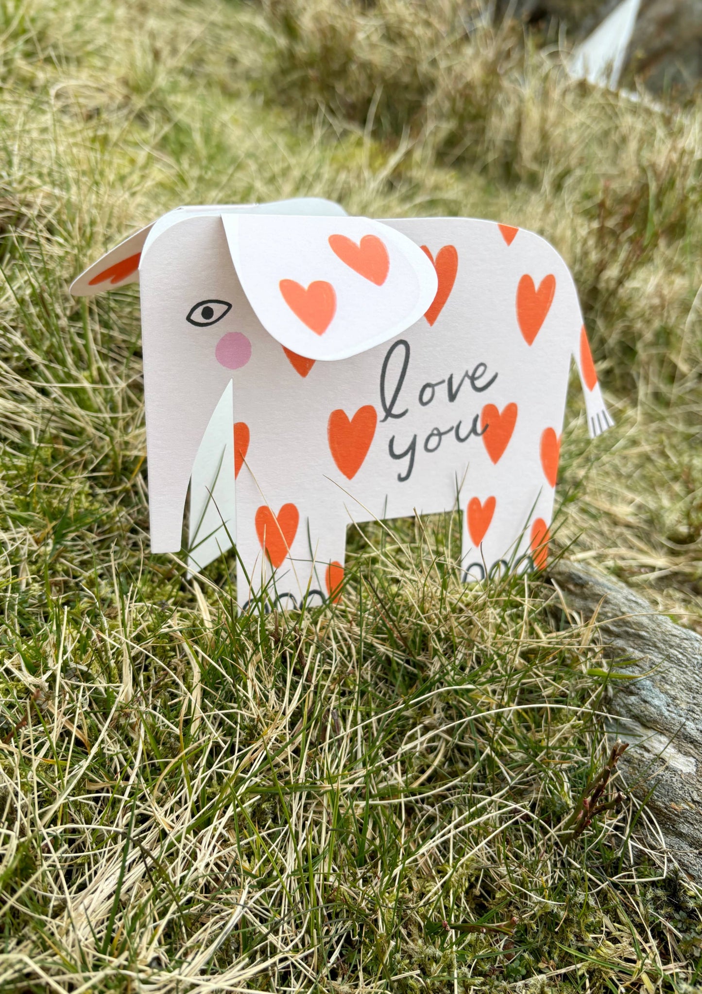 Elephant A6 Standing Luxury Eco Card - Rainbow
