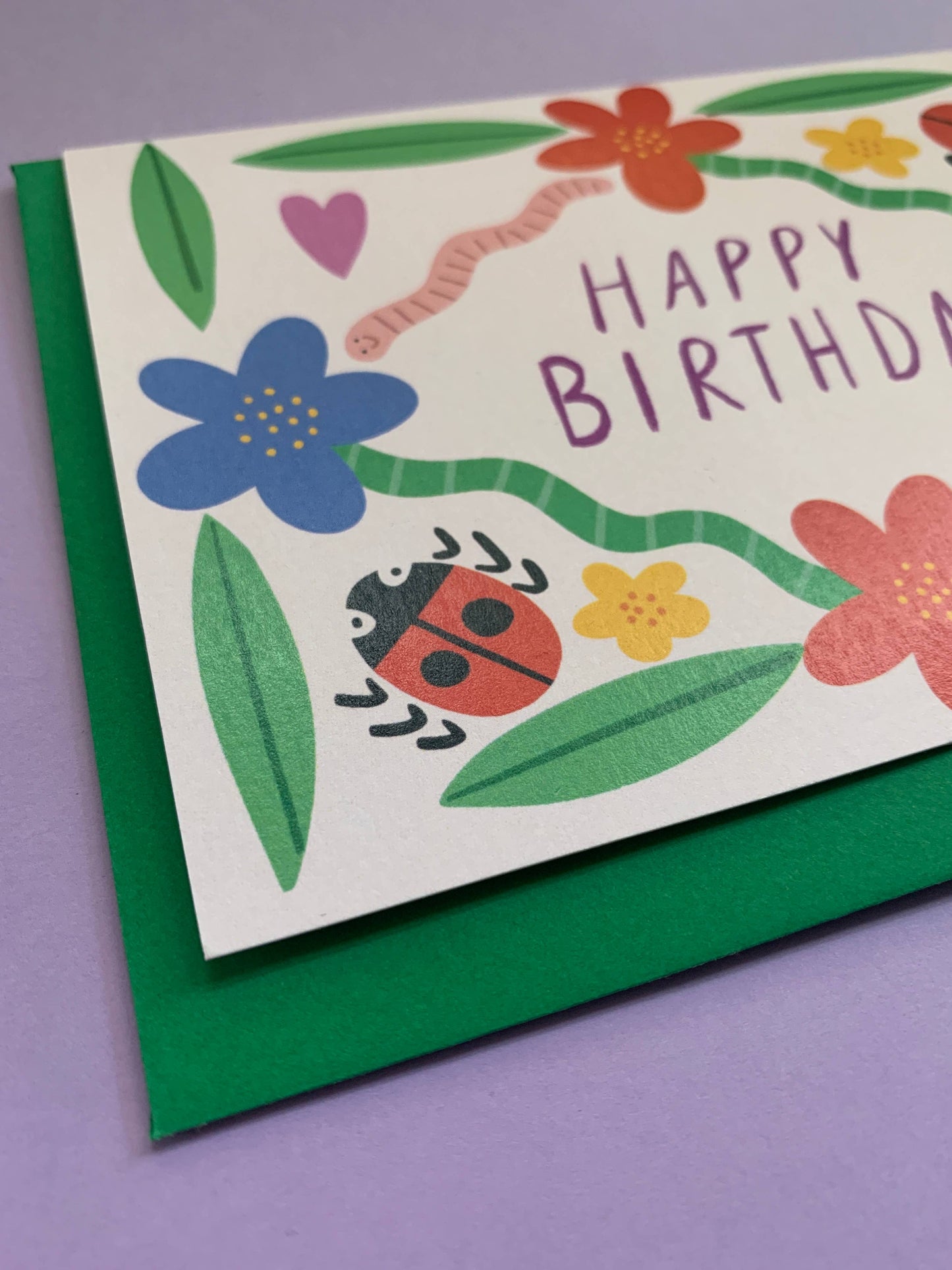 Garden Print Happy Birthday Greeting Card