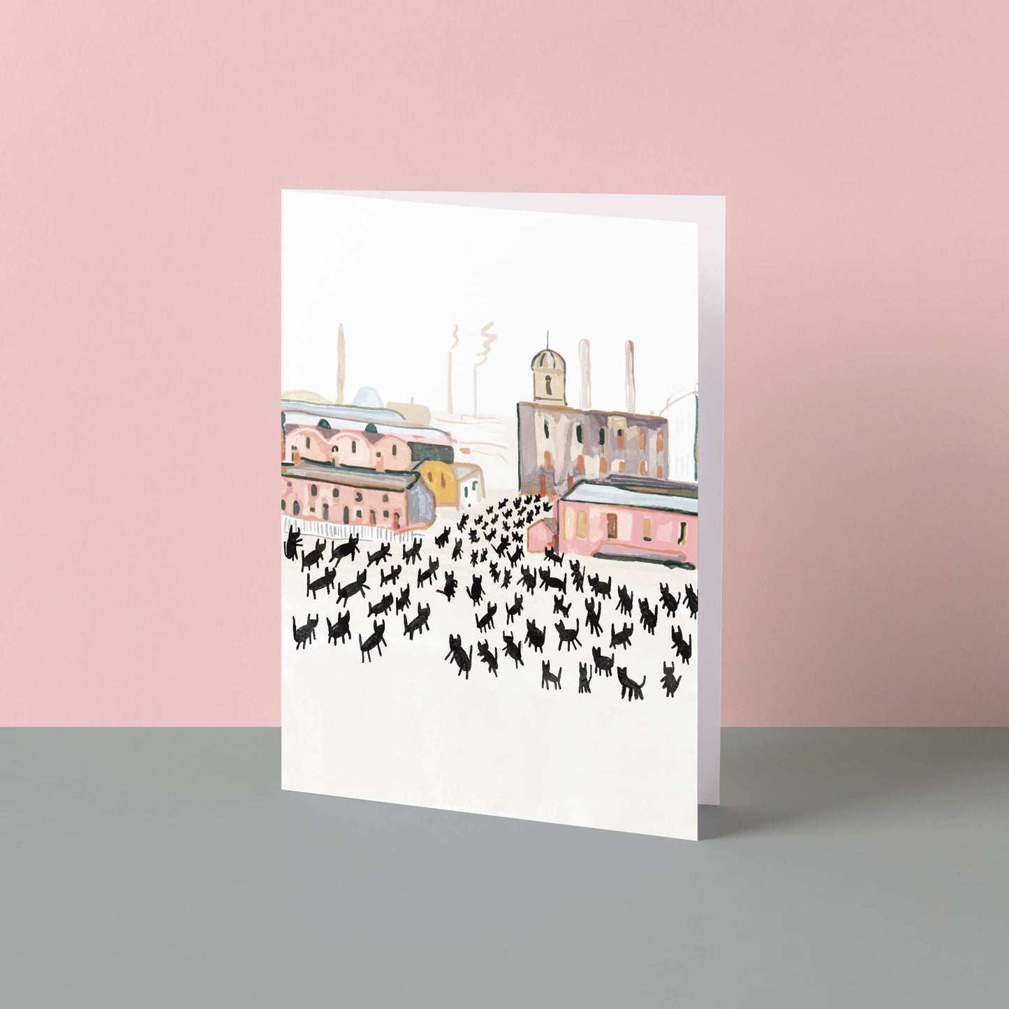 Meowry matchstick cats  greetings card