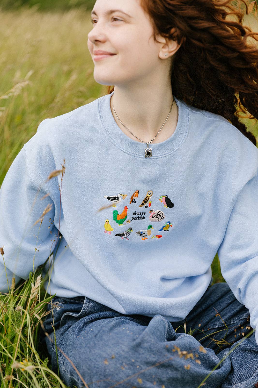 Always Peckish Embroidered Sweatshirt