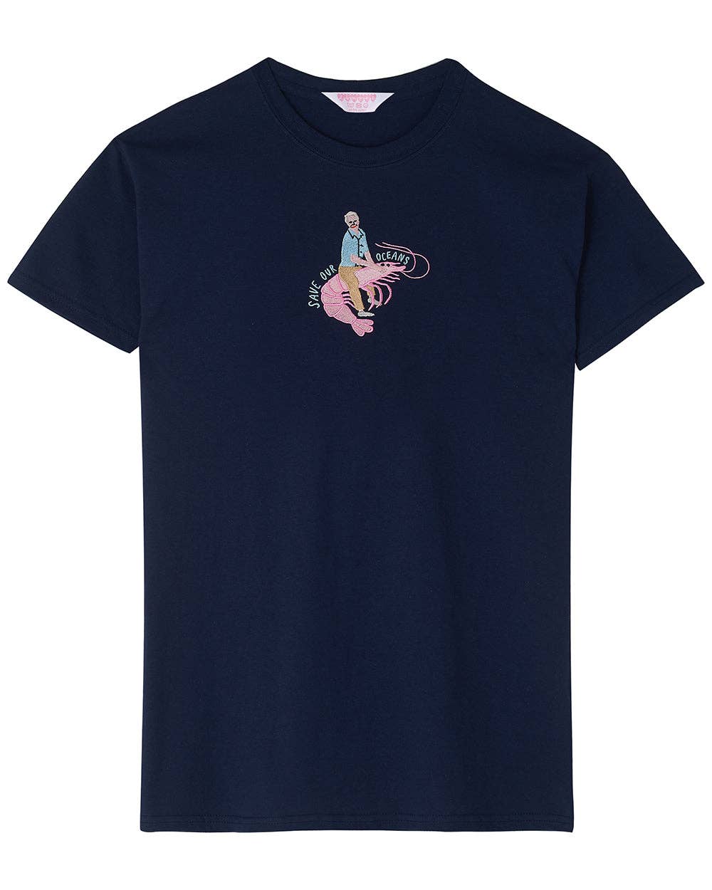 David Attenborough Save Our Oceans Embroidered T-Shirt by Limpet Store