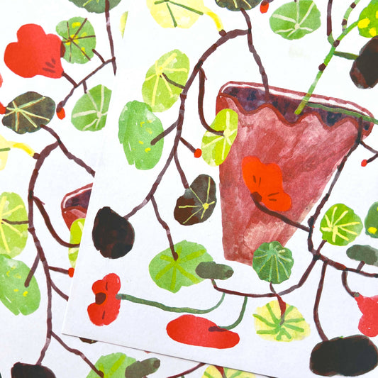 Nasturtium A3 Risograph Print