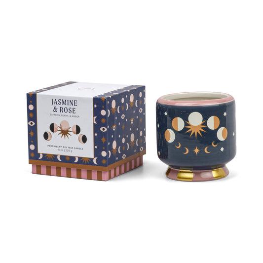 A Dopo Moon Phases Ceramic Candle - Jasmine & Rose