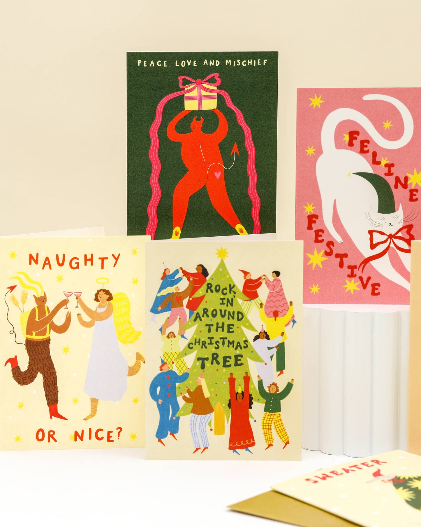Naughty or Nice Christmas Card | Krampus Card | Folky Card