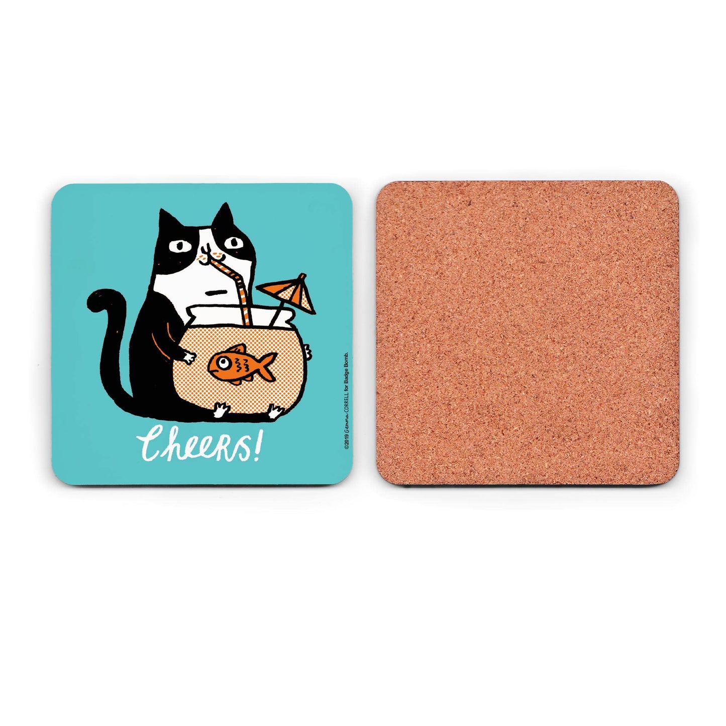 Gemma Correll - Cheers Cat Coaster