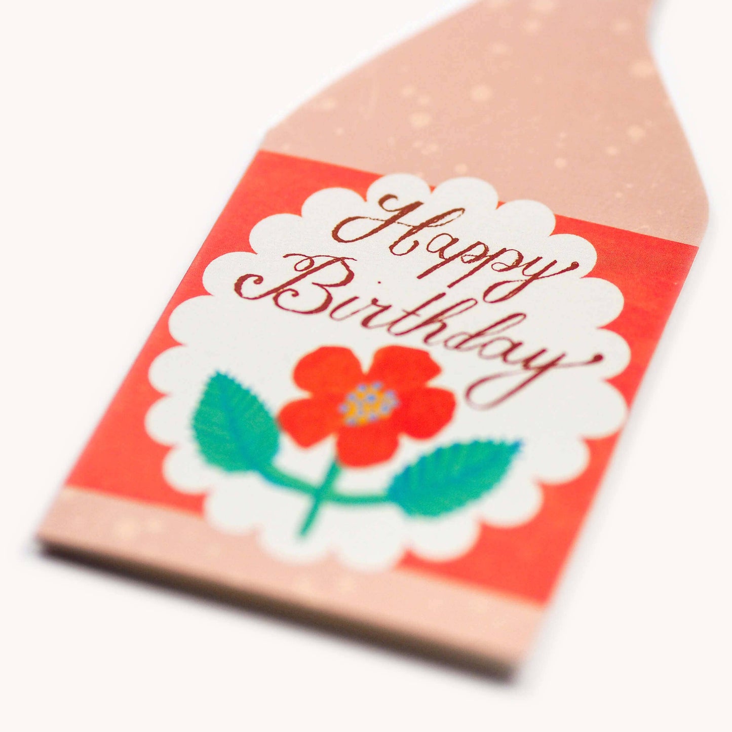 Birthday Rose Wine Bottle Greeting Card