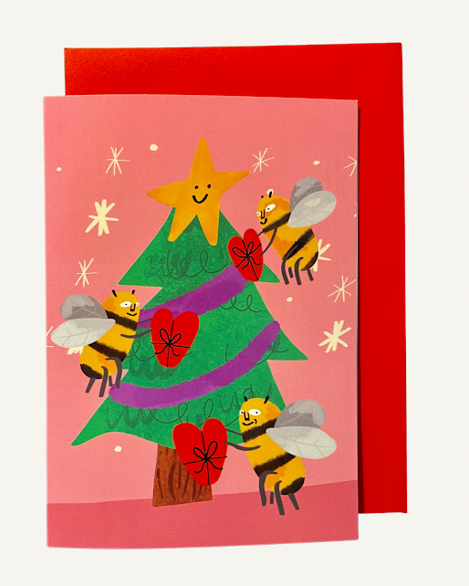 Bee Presents Christmas Greeting Card