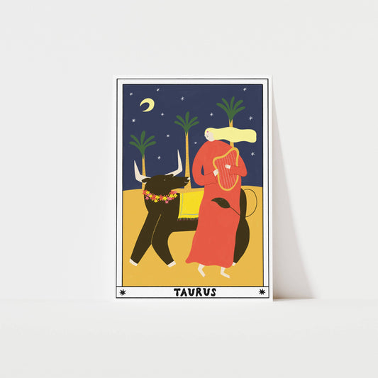 Tarot Taurus Art Print | Horoscope Print | Celestial Art